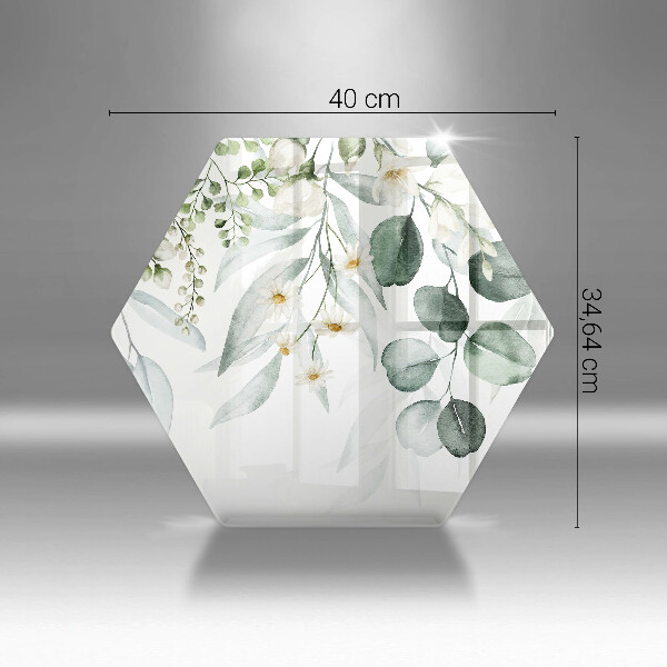 Tabla de cortar de vidrio Plantas de acuarela