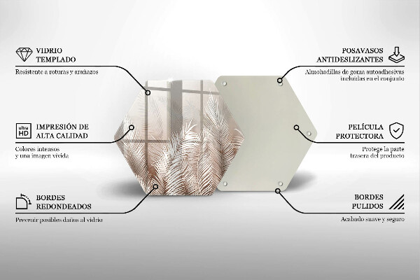 Tabla de cortar de vidrio Hojas de vegetación boho