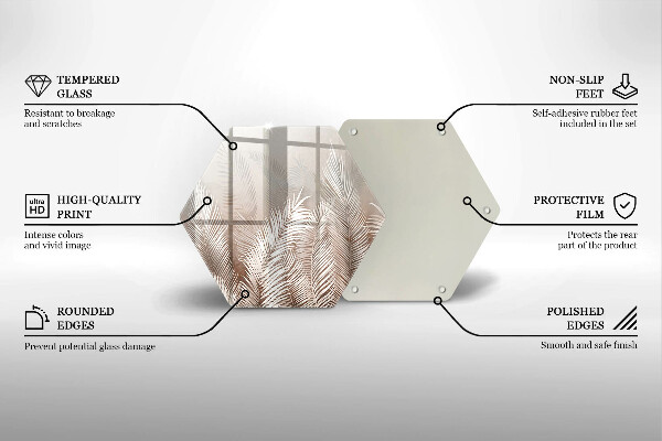 Tabla de cortar de vidrio Hojas de vegetación boho