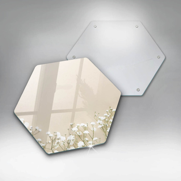 Tabla de cortar de vidrio Flores boho de yeso