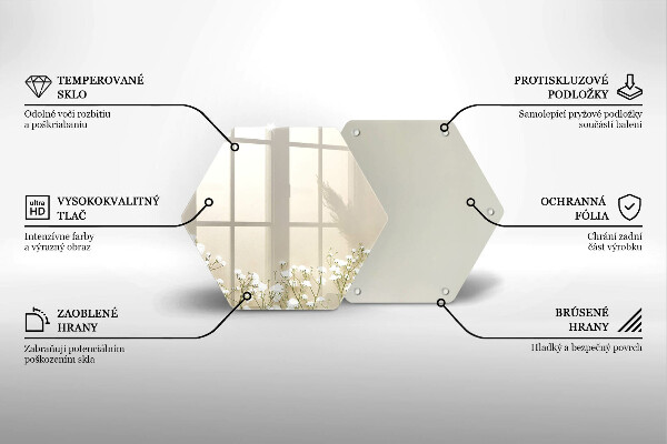 Tabla de cortar de vidrio Flores boho de yeso