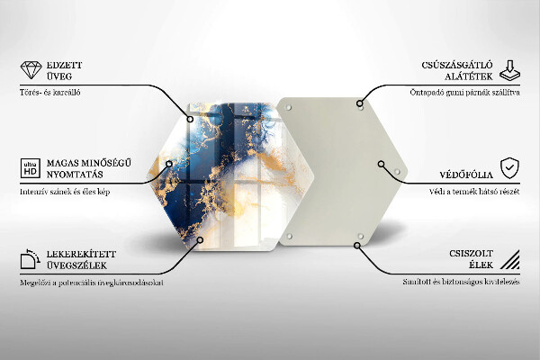 Tabla de cortar de vidrio Abstracción con azul