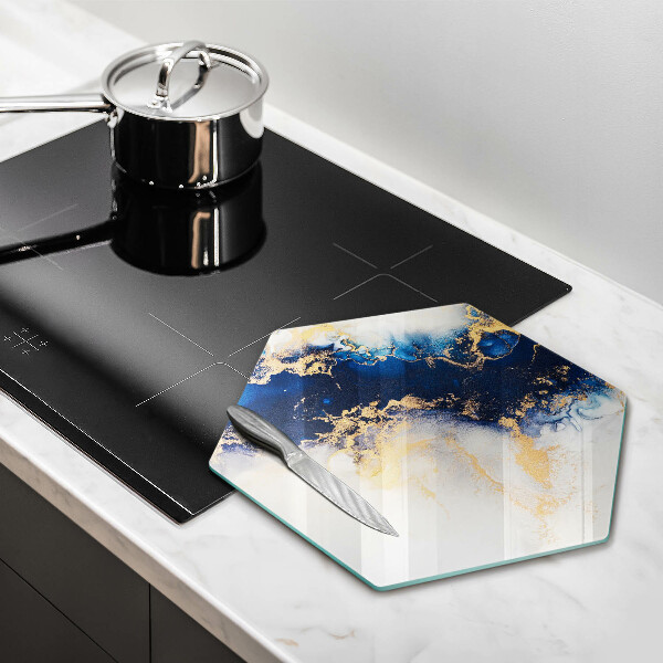 Tabla de cortar de vidrio Abstracción con azul