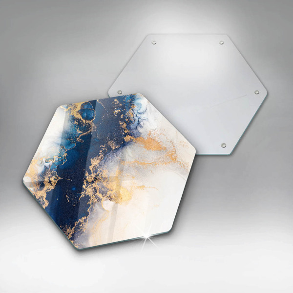 Tabla de cortar de vidrio Abstracción con azul