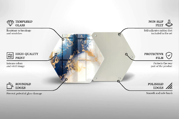 Tabla de cortar de vidrio Abstracción con azul