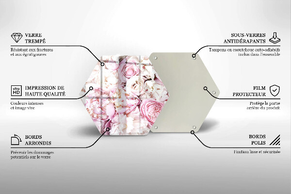 Tabla de cortar de vidrio Ramo de peonías