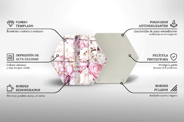 Tabla de cortar de vidrio Ramo de peonías