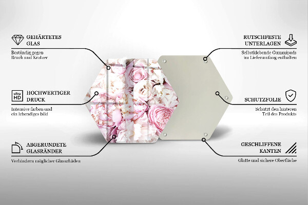 Tabla de cortar de vidrio Ramo de peonías