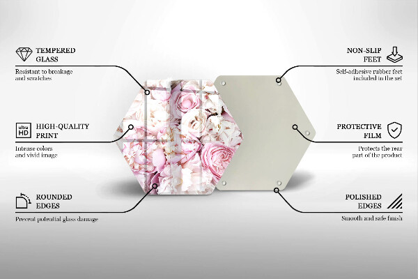 Tabla de cortar de vidrio Ramo de peonías