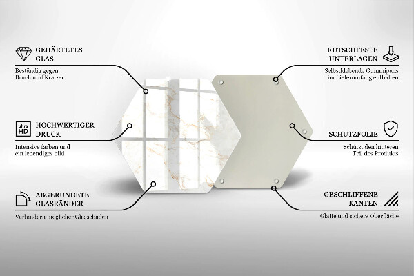 Tabla de cortar de vidrio Piedra de mármol elegante