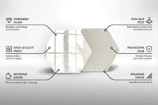Tabla de cortar de vidrio Piedra de mármol elegante
