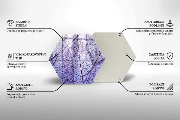 Tabla de cortar de vidrio Hojas con venas