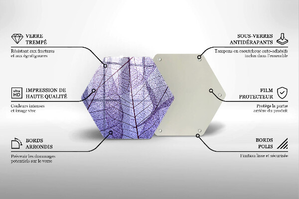 Tabla de cortar de vidrio Hojas con venas
