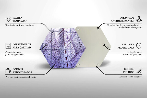 Tabla de cortar de vidrio Hojas con venas