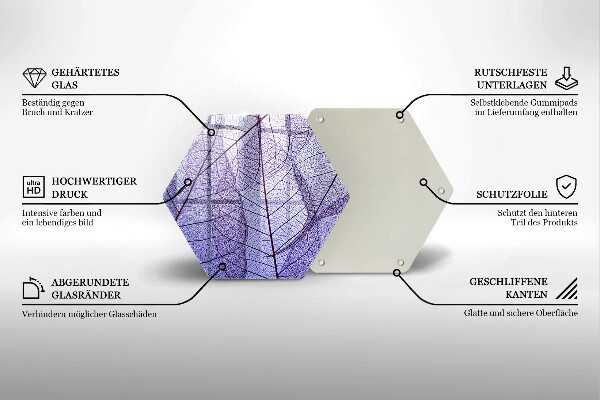 Tabla de cortar de vidrio Hojas con venas