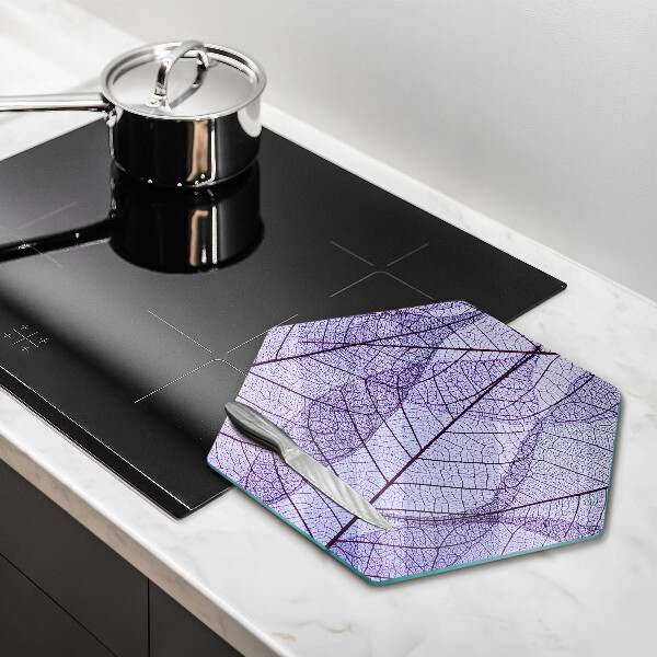 Tabla de cortar de vidrio Hojas con venas