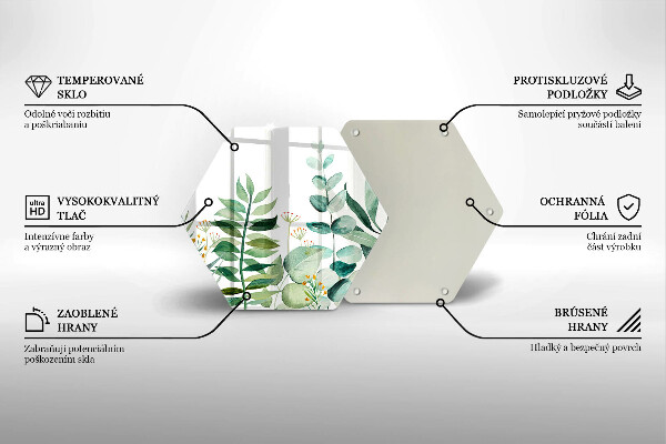 Tabla de cortar de vidrio Ilustración de hojas de plantas