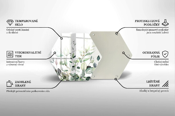 Tabla de cortar de vidrio Plantas de acuarela