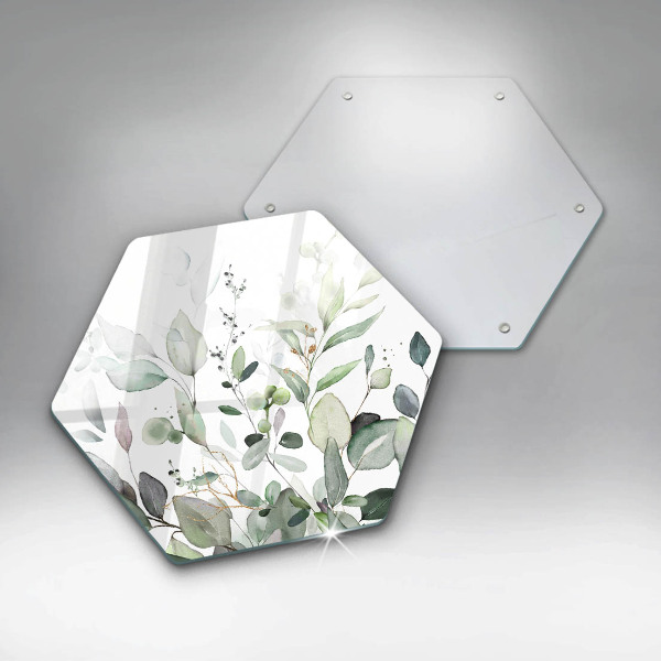 Tabla de cortar de vidrio Plantas de acuarela