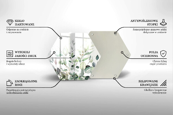 Tabla de cortar de vidrio Plantas de acuarela