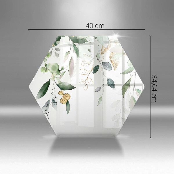 Tabla de cortar de vidrio Hojas de acuarela