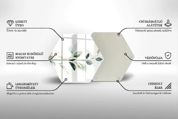 Tabla de cortar de vidrio Hojas de acuarela