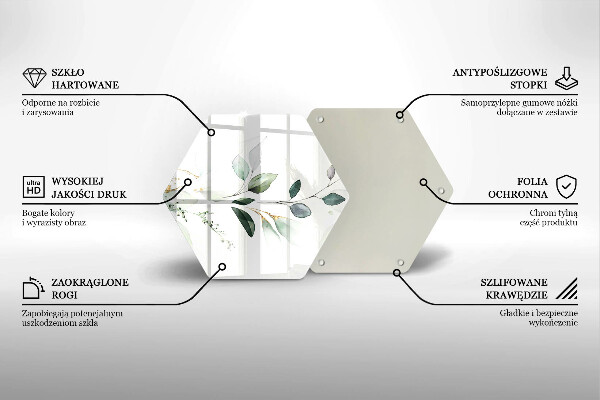 Tabla de cortar de vidrio Hojas de acuarela