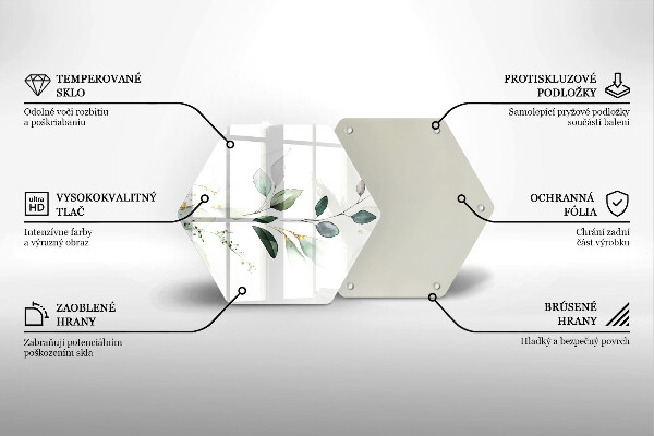 Tabla de cortar de vidrio Hojas de acuarela