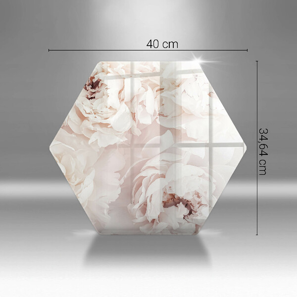 Tabla de cortar de vidrio Peonías pastel