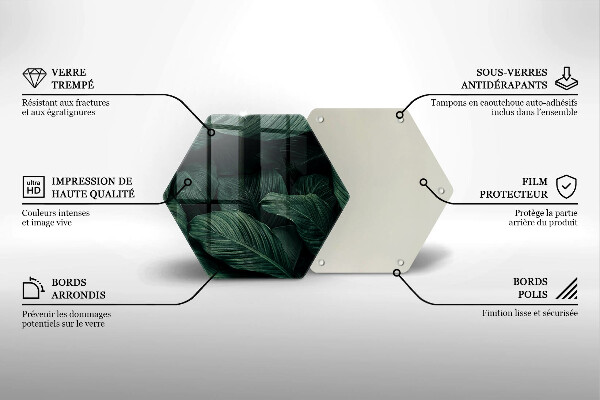 Tabla de cortar de vidrio Hojas oscuras