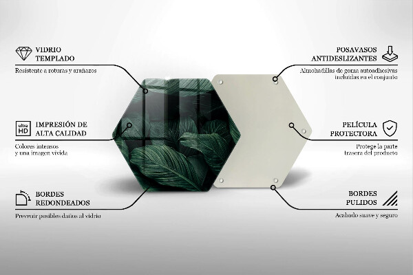 Tabla de cortar de vidrio Hojas oscuras