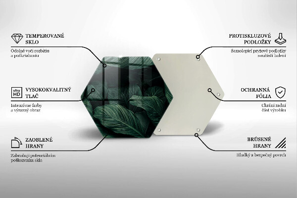 Tabla de cortar de vidrio Hojas oscuras