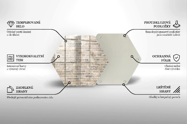 Tabla de cortar de vidrio Pared de ladrillo brillante