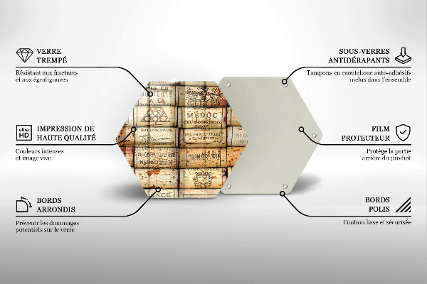 Tabla de cortar de vidrio Corchos de vino viejos