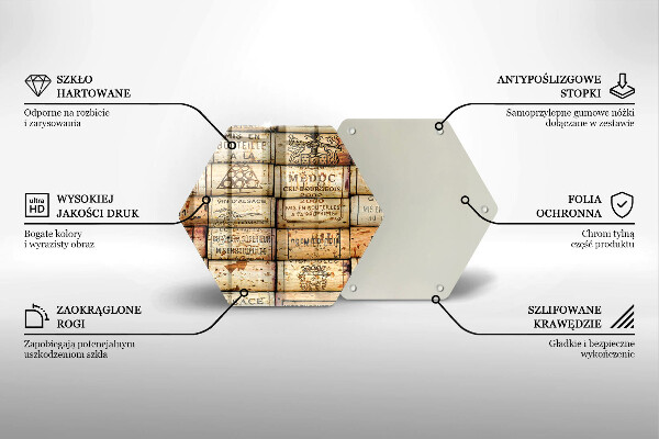 Tabla de cortar de vidrio Corchos de vino viejos