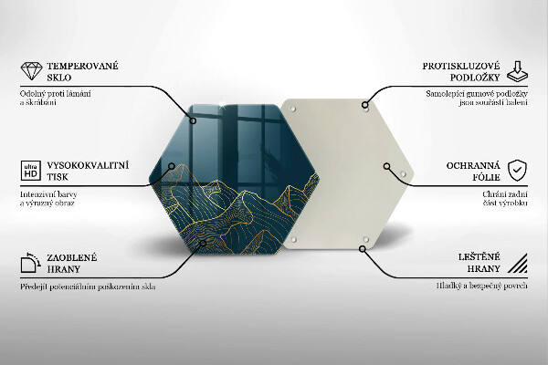 Tabla de cortar de vidrio Montañas abstractas