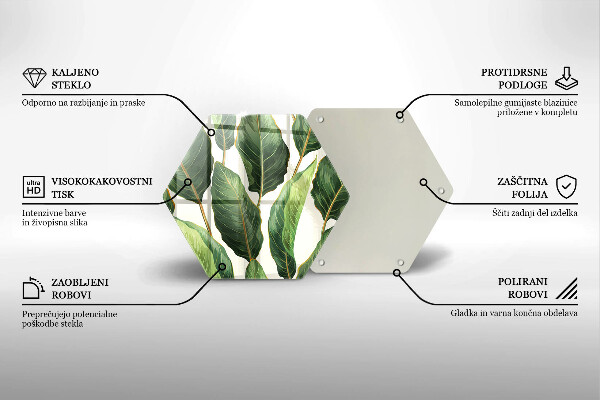 Tabla de cortar de vidrio Hojas de banana