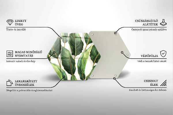 Tabla de cortar de vidrio Hojas de banana