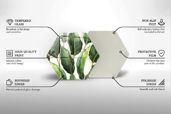 Tabla de cortar de vidrio Hojas de banana