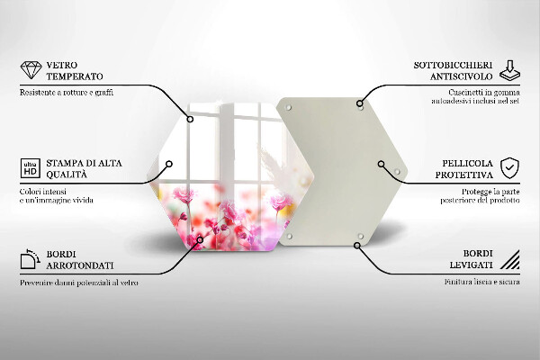 Tabla de cortar de vidrio Prado de flores