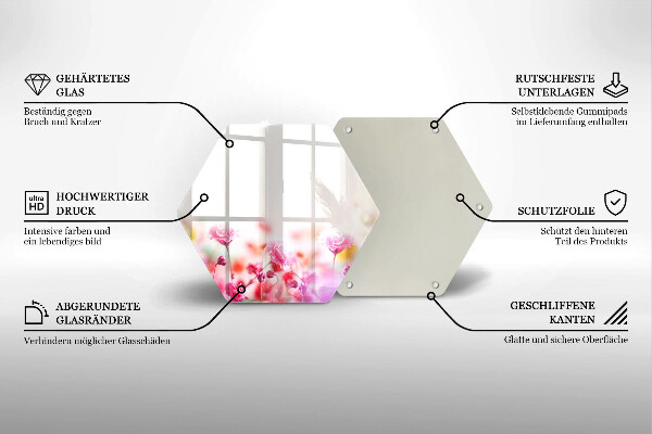 Tabla de cortar de vidrio Prado de flores