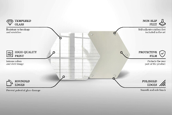 Tabla de cortar de vidrio Tableros brillantes modernos