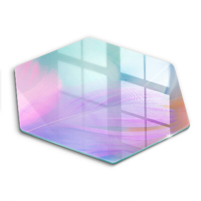 Tabla de cortar de vidrio Plumas pasteles