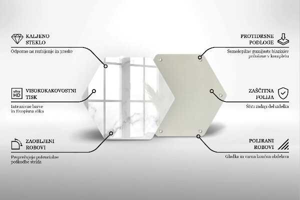 Tabla de cortar de vidrio Mármol moderno