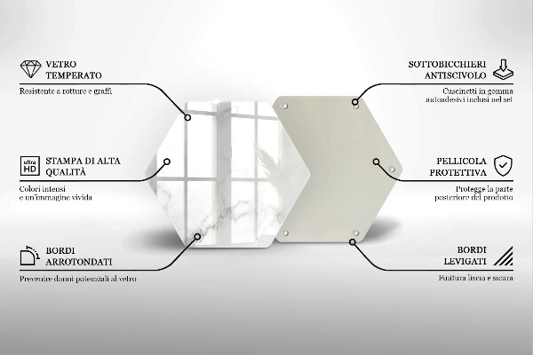 Tabla de cortar de vidrio Mármol moderno