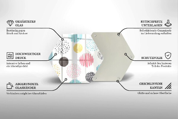 Tabla de cortar de vidrio Formas pintadas