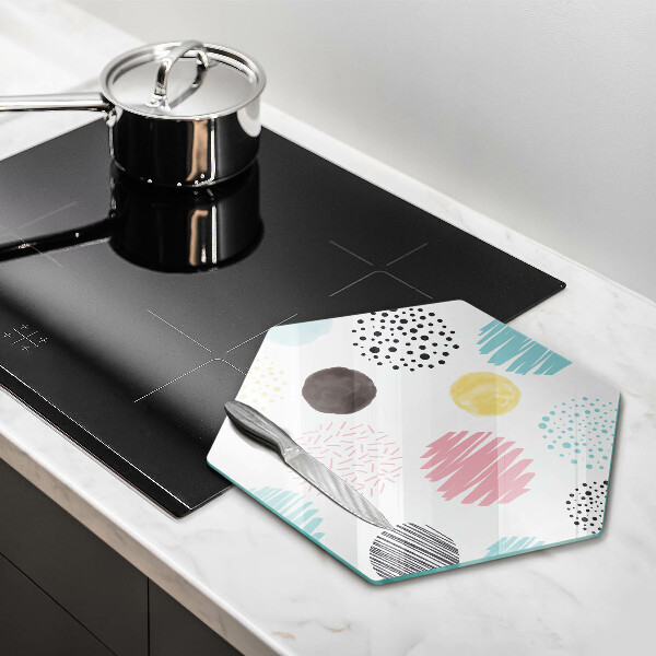 Tabla de cortar de vidrio Formas pintadas