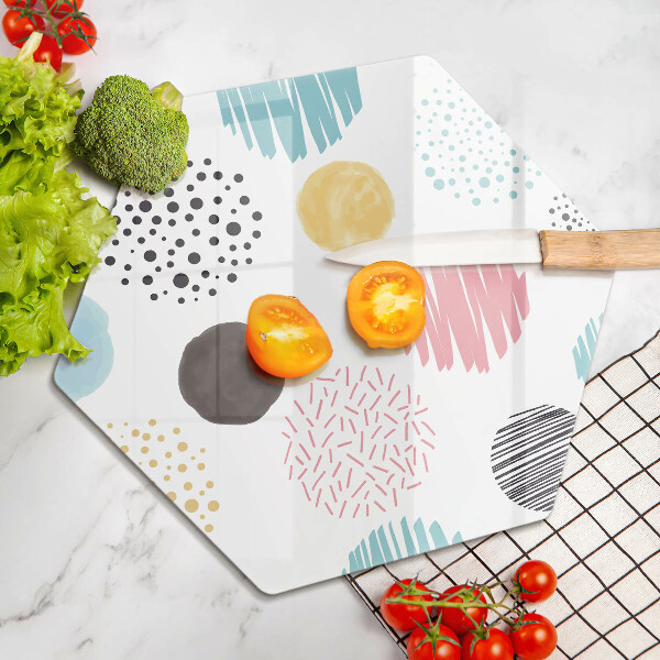 Tabla de cortar de vidrio Formas pintadas