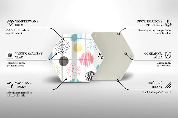 Tabla de cortar de vidrio Formas pintadas