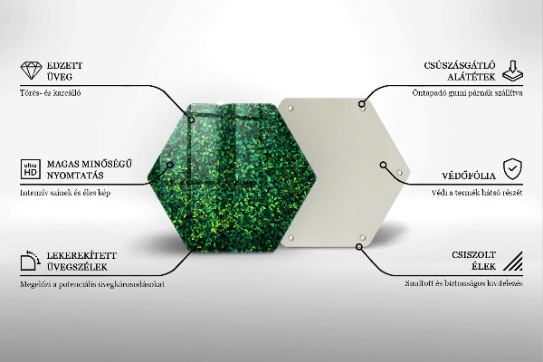 Tabla de cortar de vidrio Planta con hojas pequeñas